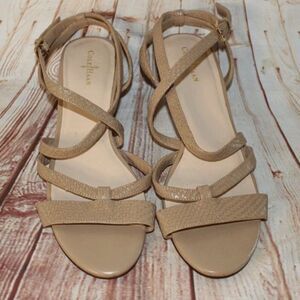 Cole Haan Wedge Sandals Snake Print Size 7.5B